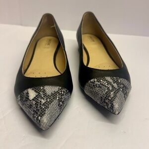Geox Black and Gray Snakeskin Flats size 7.5 Us 38.5